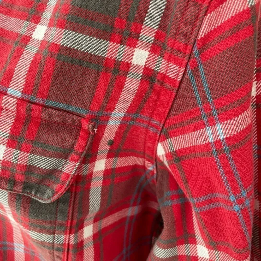 J Crew red plaid cotton flannel, size M